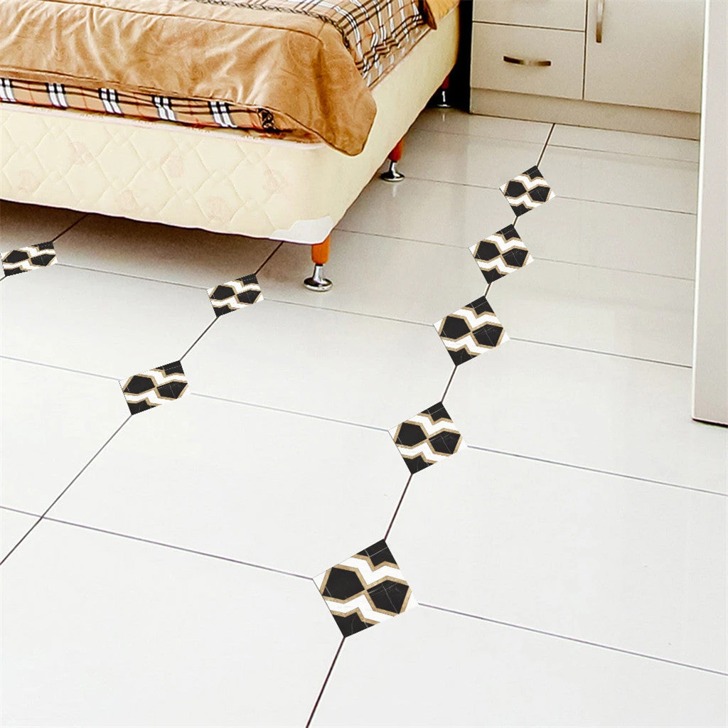 Follure Home Decor 10 Pcs/Set Ceramic Tile Stickers Self Adhesive Tiles Art Diagonal 3D Floor Stick 2 Follure Home Decor 10 Pcs/Set Ceramic Tile Stickers Self Adhesive Tiles Art Diagonal 3D Floor Stick - Image 2