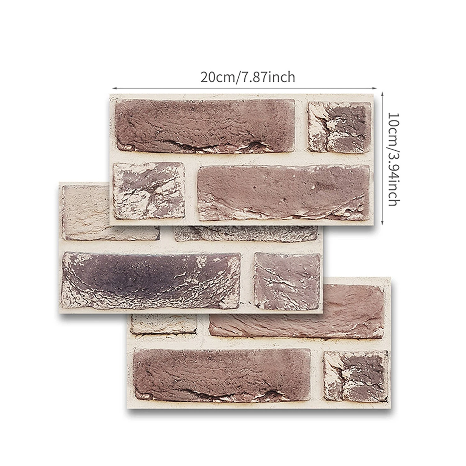 7.87'' X 3.94" 3D Self-Adhesive Kitchen Wall Tiles Bathroom Mosaic Brick Stickers Home DIY Decor 3 7.87'' X 3.94" 3D Self-Adhesive Kitchen Wall Tiles Bathroom Mosaic Brick Stickers Home DIY Decor - Image 3