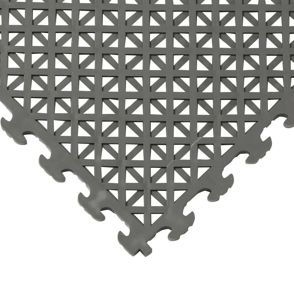 Norsk Multi-Purpose 18.3 In. X 18.3 In. Dove Gray Commercial PVC Garage Flooring Tile With Vented Drain Pattern (6-Pieces) 2 Norsk Multi-Purpose 18.3 In. X 18.3 In. Dove Gray Commercial PVC Garage Flooring Tile With Vented Drain Pattern (6-Pieces) - Image 2