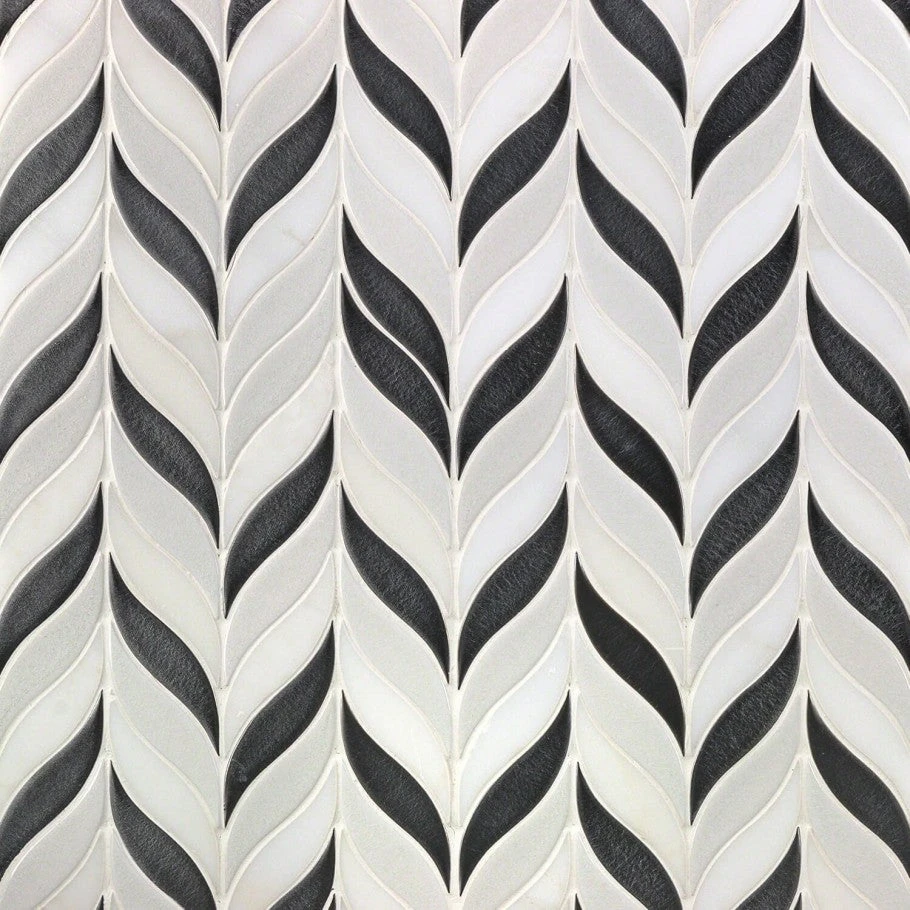 Divine Sprig Gunmetal 11.75 In. X 10.5 In. Marble And Ceramic Mosaic Tile (0.86 Sq. Ft.) 1 Divine Sprig Gunmetal 11.75 In. X 10.5 In. Marble And Ceramic Mosaic Tile (0.86 Sq. Ft.)