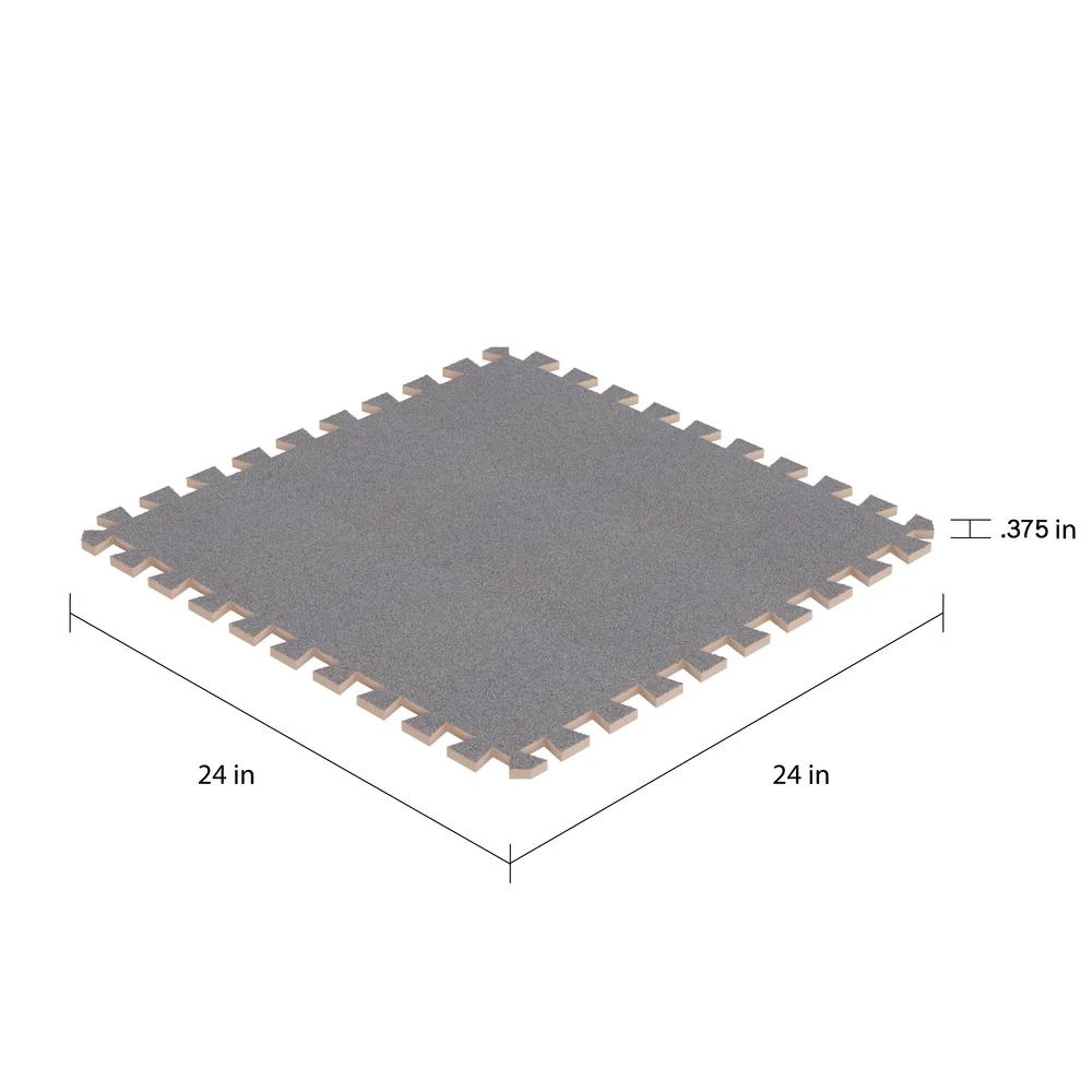 24" X 24" Gray Foam Mat Interlocking Floor Tiles With EVA Foam Padding For Exercise, Playroom, Garage, Basement Flooring 2 24" X 24" Gray Foam Mat Interlocking Floor Tiles With EVA Foam Padding For Exercise, Playroom, Garage, Basement Flooring - Image 2