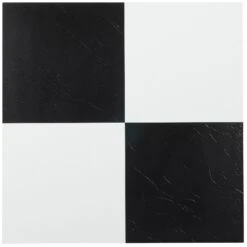 Achim Nexus Black And White 12-in X 12-in Peel And Stick Vinyl Tile Flooring (20-sq Ft)