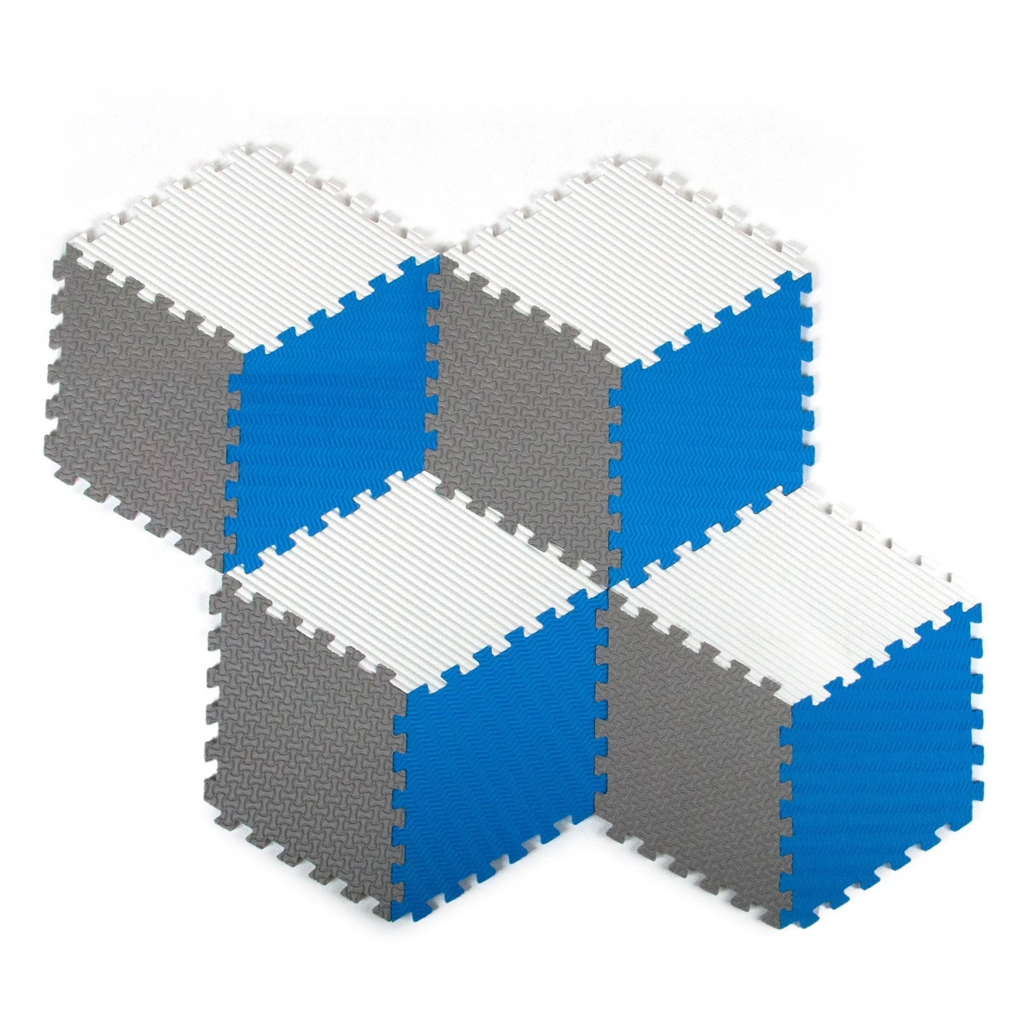 Tadpoles 36 Piece Rhombus Foam Play Mat Set, Blue/White/Grey 2 Tadpoles 36 Piece Rhombus Foam Play Mat Set, Blue/White/Grey - Image 2