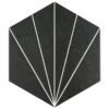 Merola Tile Aster Hex Nero Encaustic 8-5/8 In. X 9-7/8 In. Porcelain Floor And Wall Tile (11.56 Sq. Ft. / Case)