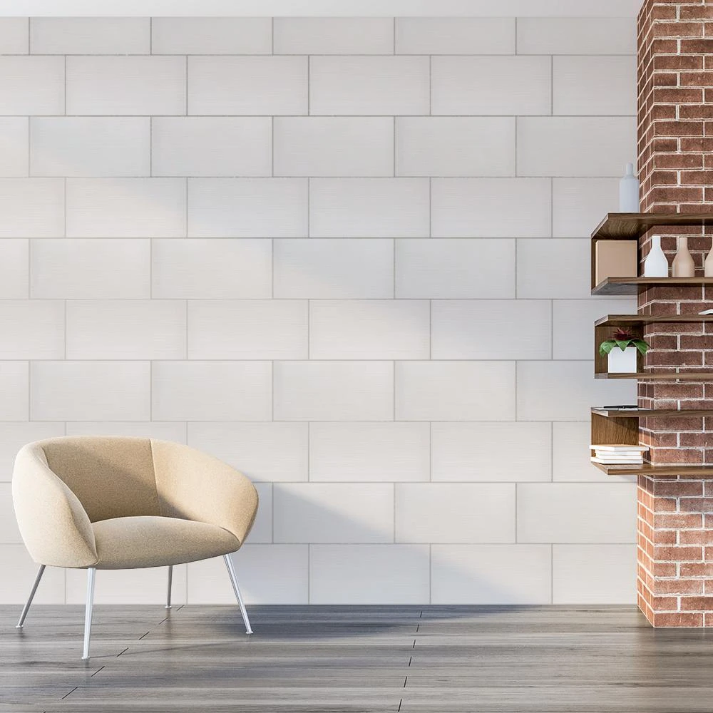 Jeffrey Court Arctic Horizon White 10 In. X 20 In. Matte Textured Ceramic Wall Tile (14.85 Sq. Ft. / Case) 2 Jeffrey Court Arctic Horizon White 10 In. X 20 In. Matte Textured Ceramic Wall Tile (14.85 Sq. Ft. / Case) - Image 2