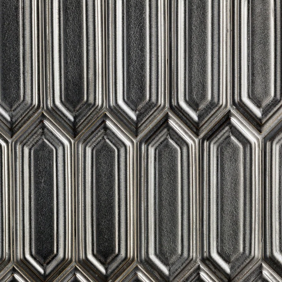 Divine Gunmetal Hexagon 9.5 In. X 15.5 In. Glazed Ceramic Mosaic Tile (1.02 Sq. Ft. / Sheet) 3 Divine Gunmetal Hexagon 9.5 In. X 15.5 In. Glazed Ceramic Mosaic Tile (1.02 Sq. Ft. / Sheet) - Image 3