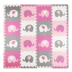 Tile Nest Sales Store 14 Tadpoles Elephant & Heart Foam Play Mat Set, 16 Pieces
