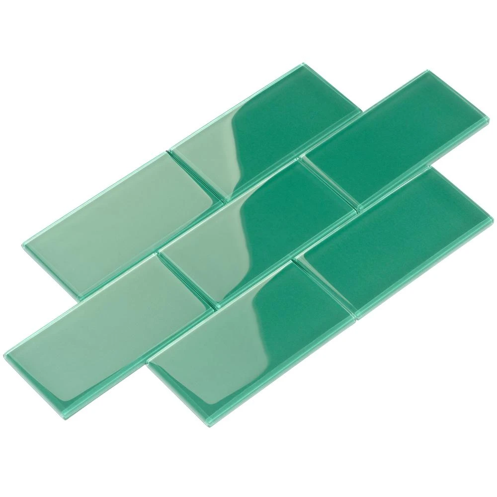 Giorbello Dark Teal 4 In. X 12 In. X 8mm Glass Subway Tile (5 Sq. Ft./Case) 13 Giorbello Dark Teal 4 In. X 12 In. X 8mm Glass Subway Tile (5 Sq. Ft./Case) - Image 13