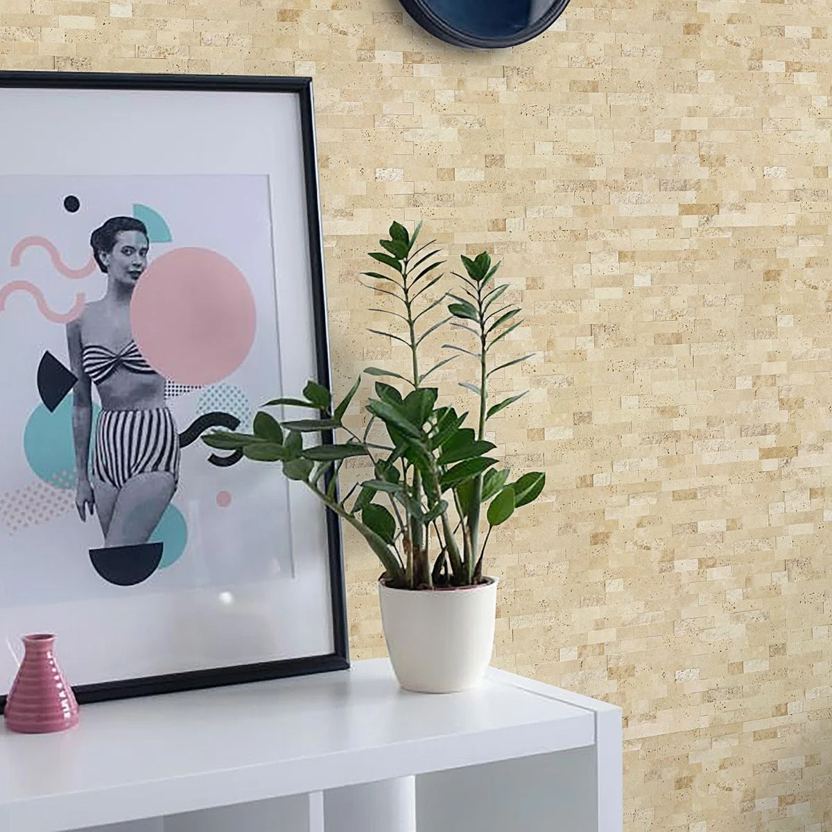 Bond Tile Easy Luxe Brick Crema 10.82 In. X 11.8 In. Marble Peel And Stick Tile (0.88 Sq. Ft. / Sheet) 2 Bond Tile Easy Luxe Brick Crema 10.82 In. X 11.8 In. Marble Peel And Stick Tile (0.88 Sq. Ft. / Sheet) - Image 2