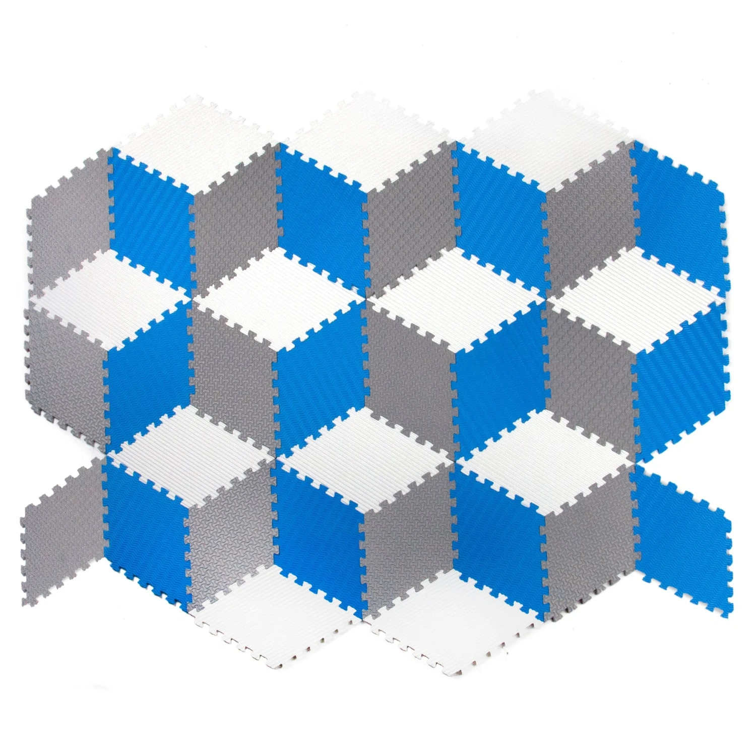 Tadpoles 36 Piece Rhombus Foam Play Mat Set, Blue/White/Grey 1 Tadpoles 36 Piece Rhombus Foam Play Mat Set, Blue/White/Grey