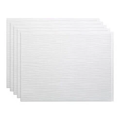 Fasade Ripple Matte White Backsplash Panel 15 Sq Ft Kit