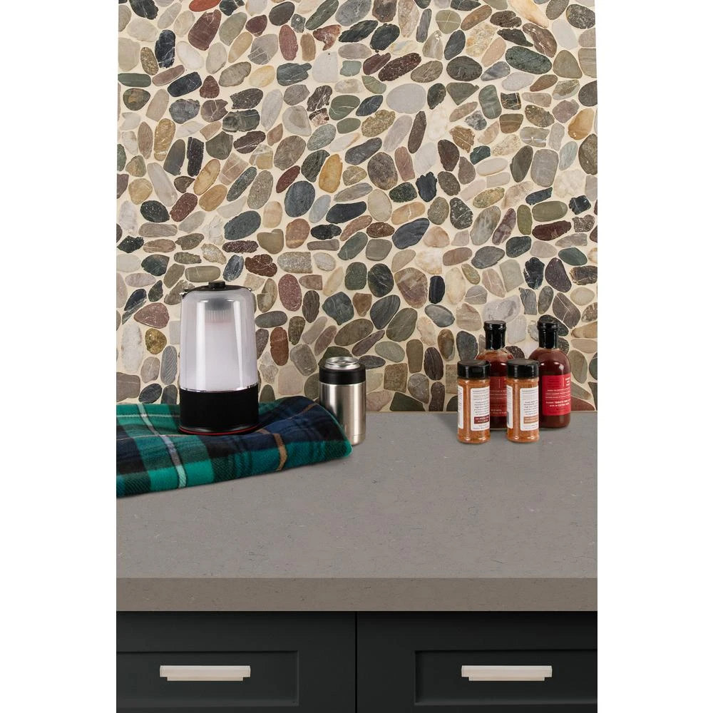 MSI Mix River Rock 12 In. X 12 In. X 10 Mm Textured Marble Mesh-Mounted Mosaic Tile (10 Sq. Ft. / Case) 3 MSI Mix River Rock 12 In. X 12 In. X 10 Mm Textured Marble Mesh-Mounted Mosaic Tile (10 Sq. Ft. / Case) - Image 3