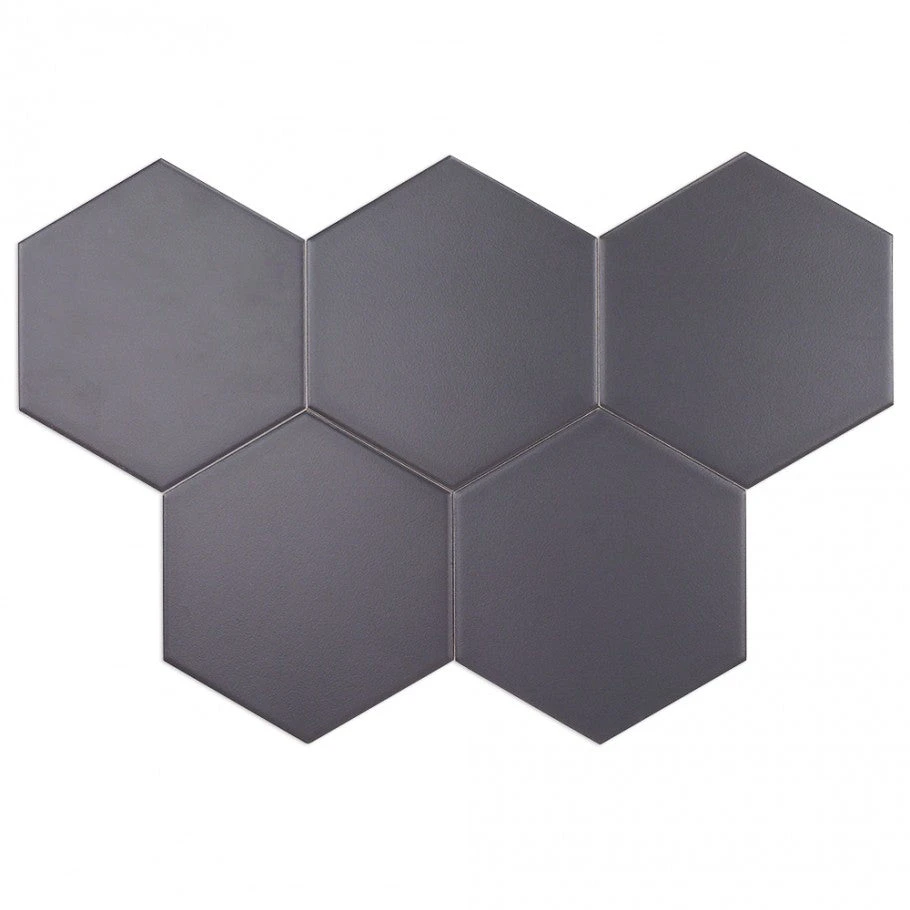 Magen Hex Dark Gray Matte Ceramic Hexagon Tile 5 Magen Hex Dark Gray Matte Ceramic Hexagon Tile - Image 5