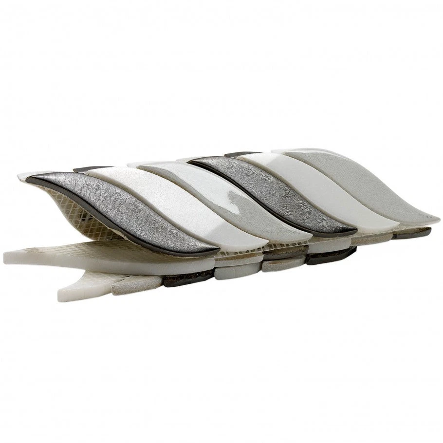 Divine Sprig Gunmetal 11.75 In. X 10.5 In. Marble And Ceramic Mosaic Tile (0.86 Sq. Ft.) 5 Divine Sprig Gunmetal 11.75 In. X 10.5 In. Marble And Ceramic Mosaic Tile (0.86 Sq. Ft.) - Image 5