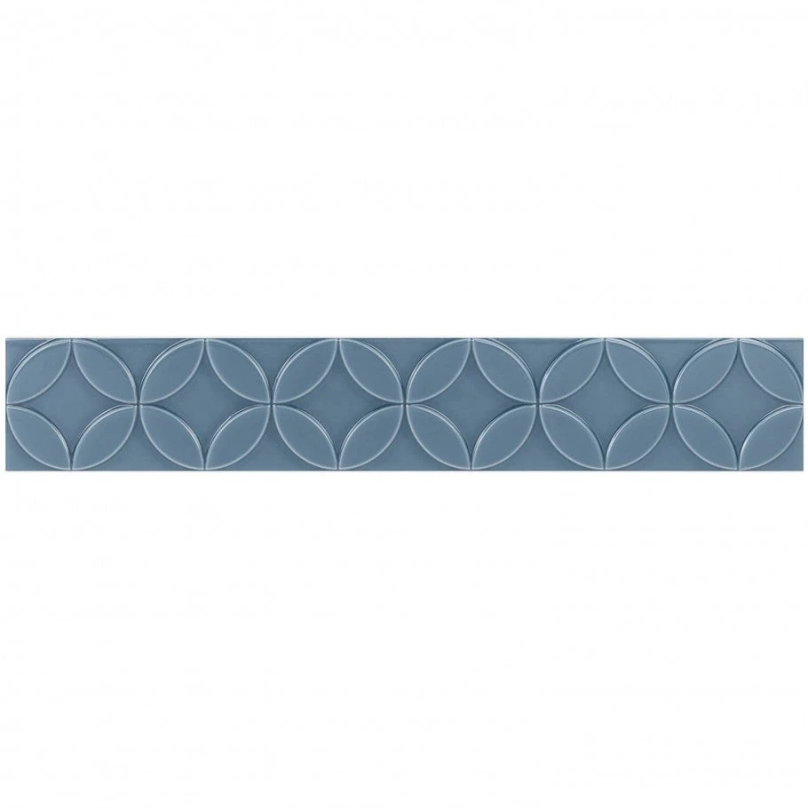 Bond Tile Sheffield Deco Blue 4 In. X 24 In. Polished Ceramic Wall Tile (8 Pieces 5.16 Sq. Ft. / Box) 5 Bond Tile Sheffield Deco Blue 4 In. X 24 In. Polished Ceramic Wall Tile (8 Pieces 5.16 Sq. Ft. / Box) - Image 5