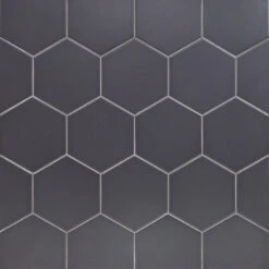 Magen Hex Dark Gray Matte Ceramic Hexagon Tile