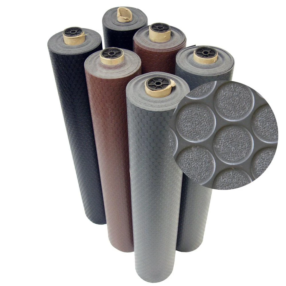 Rubber-Cal Coin Grip 4 Ft. X 15 Ft. Dark Grey Commercial Grade PVC Flooring 1 Rubber-Cal Coin Grip 4 Ft. X 15 Ft. Dark Grey Commercial Grade PVC Flooring