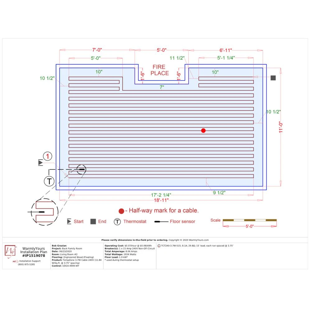WarmlyYours 515 Ft. Cable System With Heat Membrane And Touch Screen Thermostat 2 WarmlyYours 515 Ft. Cable System With Heat Membrane And Touch Screen Thermostat - Image 2