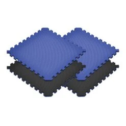 Norsk Dazzling Blue/Black 24 In. X 24 In. EVA Foam Truly Reversible Sport MMA Interlocking Tile (36-Tile)