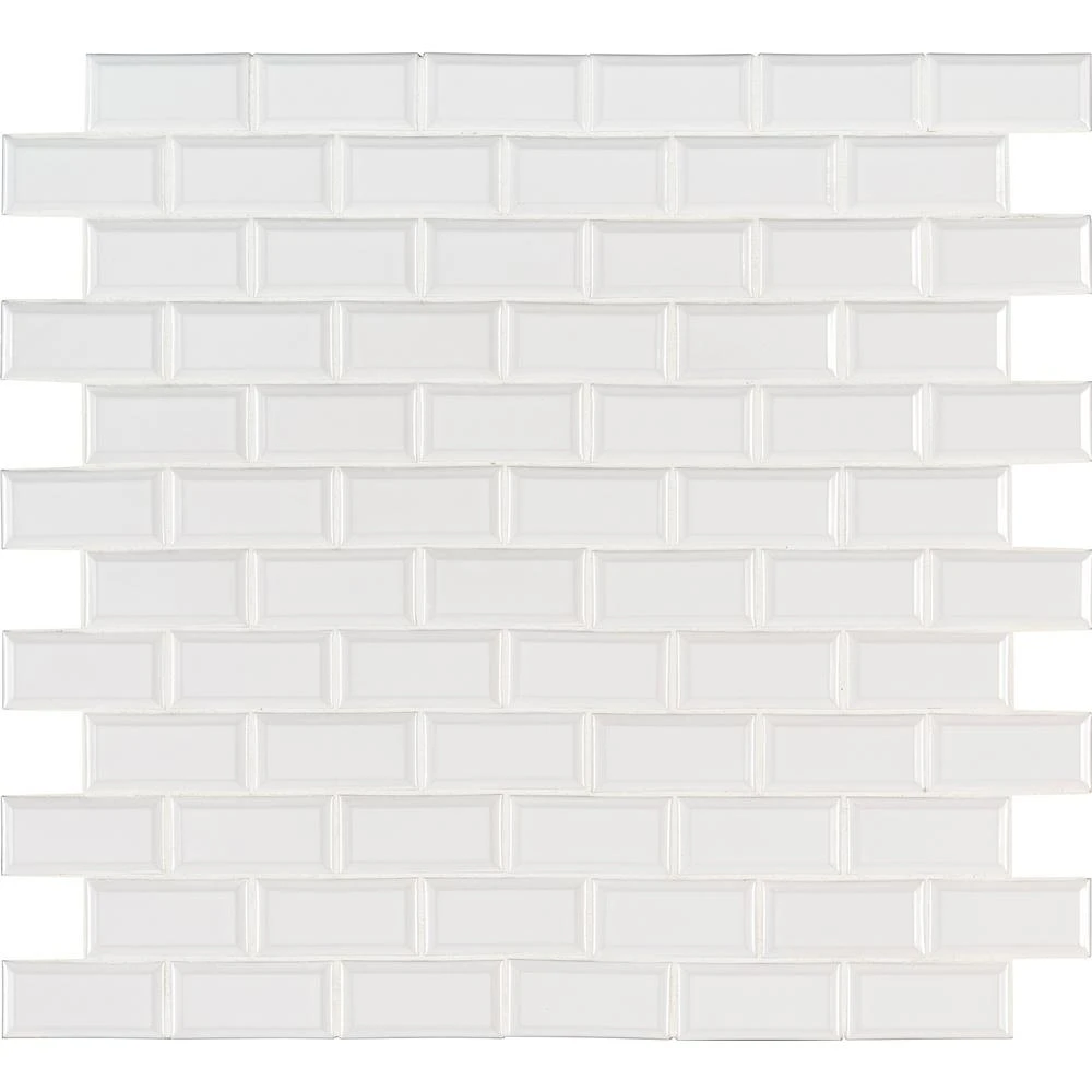 MSI Bright White Bevel 11.47 In. X 11.63 In. X 6 Mm Glossy Porcelain Mesh-Mounted Mosaic Tile (13.35 Sq. Ft. / Case) 3 MSI Bright White Bevel 11.47 In. X 11.63 In. X 6 Mm Glossy Porcelain Mesh-Mounted Mosaic Tile (13.35 Sq. Ft. / Case) - Image 3