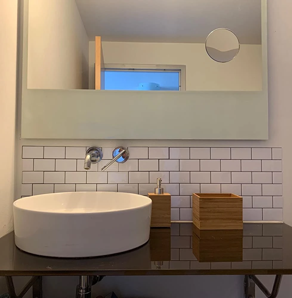 Crystiles 12"x12" Subway White Vinyl Peel And Stick Backsplash Tile, Pro Series Thicker Version, 4-Sheet Pack 3 Crystiles 12"x12" Subway White Vinyl Peel And Stick Backsplash Tile, Pro Series Thicker Version, 4-Sheet Pack - Image 3