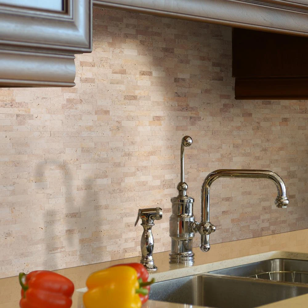 MSI Roman Beige Split Face Peel And Stick 12 In. X 12 In. X 6mm Travertine Mesh-Mounted Mosaic Tile (15 Sq. Ft. / Case) 3 MSI Roman Beige Split Face Peel And Stick 12 In. X 12 In. X 6mm Travertine Mesh-Mounted Mosaic Tile (15 Sq. Ft. / Case) - Image 3