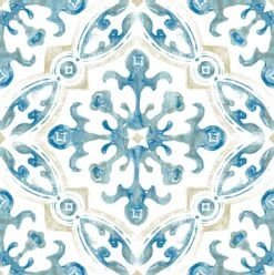 FloorPops Virgin Vinyl Blue FP3299 Tuscan Peel & Stick Floor Tiles