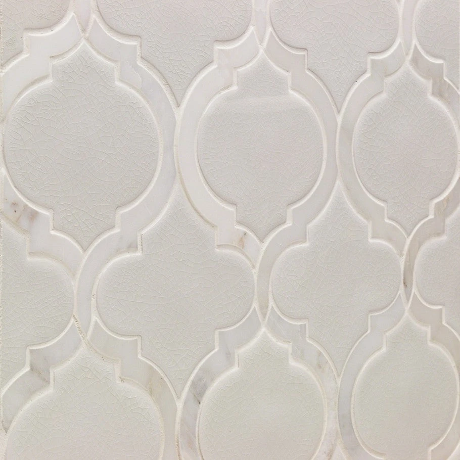 Divine Arabesque Glacier White 10 In. X 12 In. Glazed Ceramic Mosaic Tile (0.80 Sq. Ft. / Sheet) 2 Divine Arabesque Glacier White 10 In. X 12 In. Glazed Ceramic Mosaic Tile (0.80 Sq. Ft. / Sheet) - Image 2