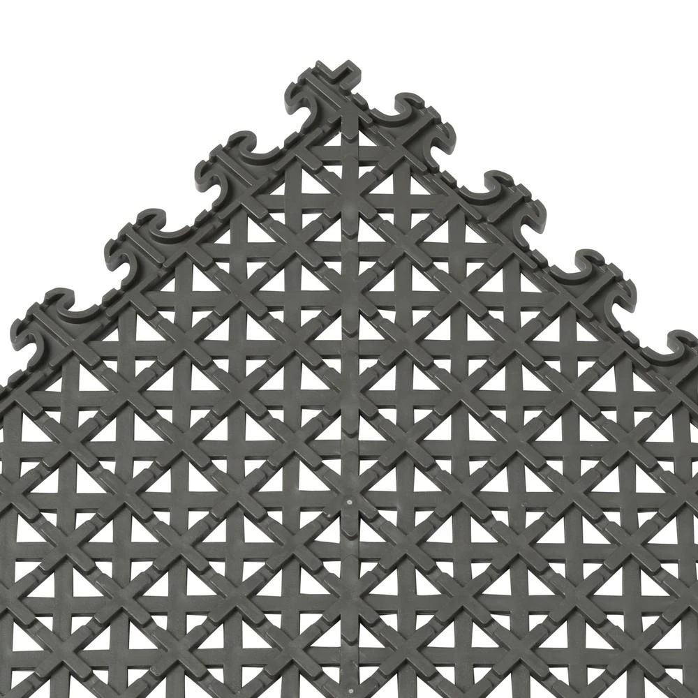 Norsk Multi-Purpose 18.3 In. X 18.3 In. Dove Gray Commercial PVC Garage Flooring Tile With Vented Drain Pattern (6-Pieces) 4 Norsk Multi-Purpose 18.3 In. X 18.3 In. Dove Gray Commercial PVC Garage Flooring Tile With Vented Drain Pattern (6-Pieces) - Image 4