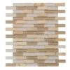 Jeffrey Court Cottage Ridge Mini Brick Beige 11.75 In. X 12 In. X 8 Mm Interlocking Glass/Stone Mosaic Tile