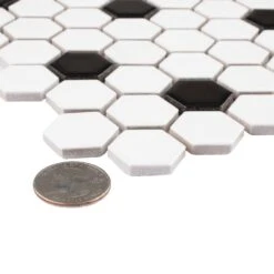 Merola Tile Metro Hex Matte White With Black Dot 10-1/4"x11-7/8" X 6mm Porcelain Mosaic Tile (8.65 Sq. Ft. / Case) -Tile Nest Sales Store ac82a59c28b768b694c7346030a26241 4017bdff 20f1 4215 9ff7 1b44ccb43c2d 1800x1800