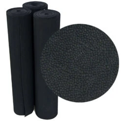 Rubber-Cal "Tuff-n-Lastic" Rubber Runner Mat - 1/8 In X 48 In X 9 Ft Rolled Rubber Flooring - Black