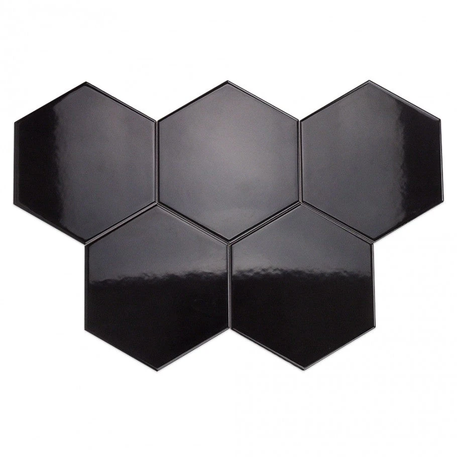Magen Hex Dark Gray Polished Ceramic Hexagon Tile 5 Magen Hex Dark Gray Polished Ceramic Hexagon Tile - Image 5