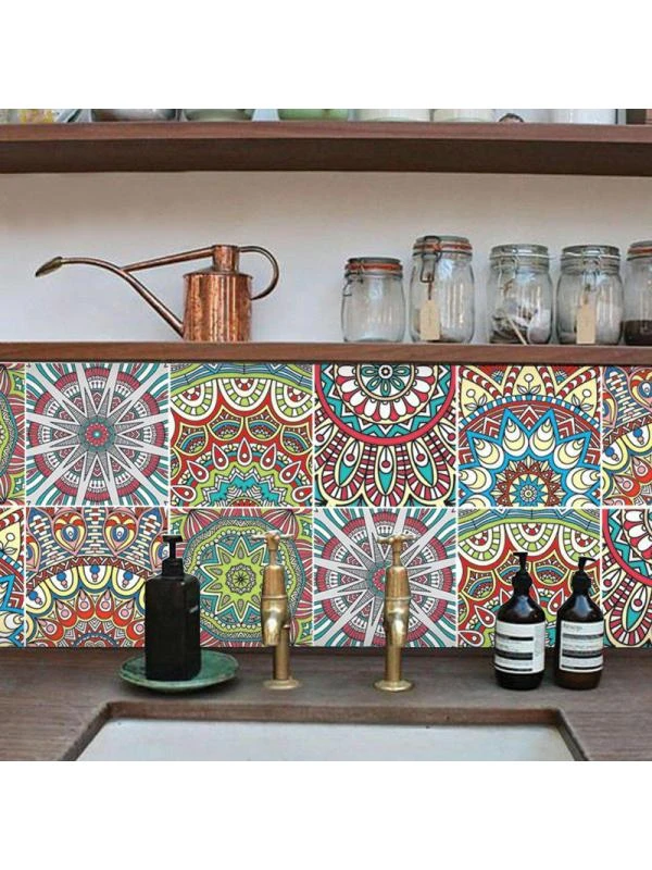 Topumt 6Pcs Kitchen Bathroom Floor Simulation Wall Tile Waterproof Wallpaper Wall Stickers DIY Home Decoration 3 Topumt 6Pcs Kitchen Bathroom Floor Simulation Wall Tile Waterproof Wallpaper Wall Stickers DIY Home Decoration - Image 3