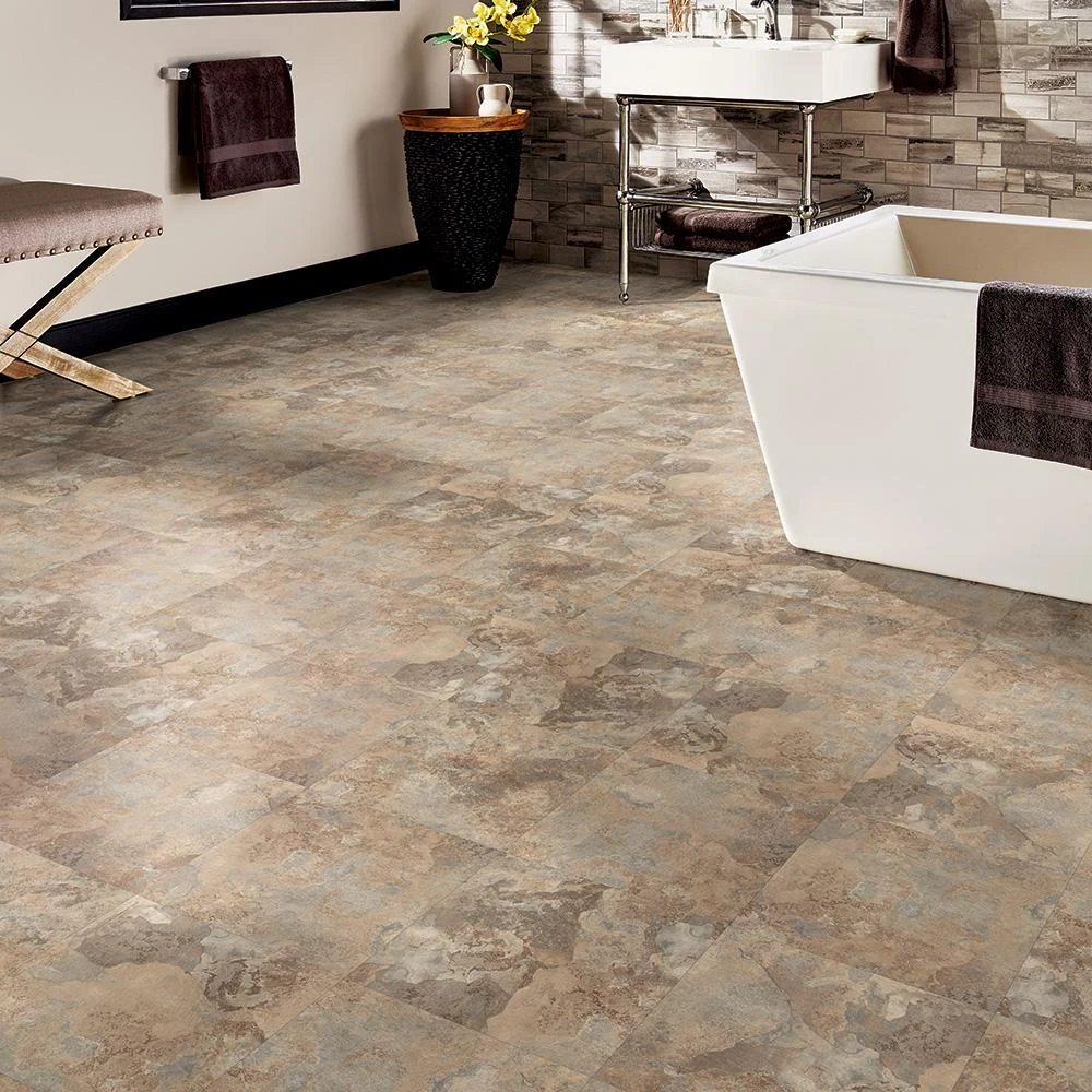 TrafficMaster Beige Slate 12 In. Width X 12 In. Length X 0.080 In. Thick Peel And Stick Vinyl Tile (30 Sq. Ft. / Case) 2 TrafficMaster Beige Slate 12 In. Width X 12 In. Length X 0.080 In. Thick Peel And Stick Vinyl Tile (30 Sq. Ft. / Case) - Image 2