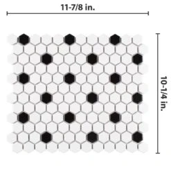 Merola Tile Metro Hex Matte White With Black Dot 10-1/4"x11-7/8" X 6mm Porcelain Mosaic Tile (8.65 Sq. Ft. / Case) -Tile Nest Sales Store c83477e63a253ac881bef81407d3436e bab8b142 848b 4bc7 a1a9 c40fcc22a69d 1800x1800