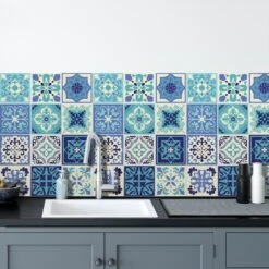 Walplus Peel And Stick Wall Tile Sticker Kitchen Bathroom Backsplash Splashback Tile Paint Stick On Tile Daliah Blue And Turquoise Mediterranean -Tile Nest Sales Store c982bb35 c8f0 42f6 ba89 d4a29f8e642c.ca461c0b87717689403f8ed94082dba4 1800x1800