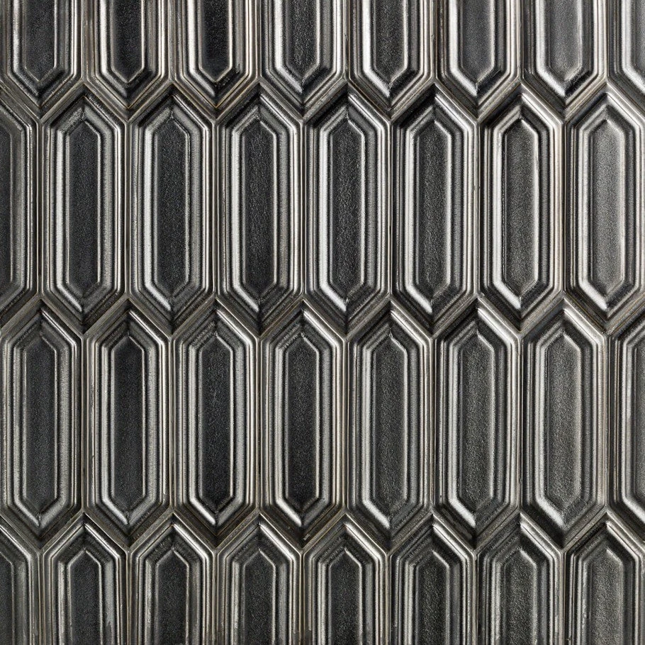 Divine Gunmetal Hexagon 9.5 In. X 15.5 In. Glazed Ceramic Mosaic Tile (1.02 Sq. Ft. / Sheet) 1 Divine Gunmetal Hexagon 9.5 In. X 15.5 In. Glazed Ceramic Mosaic Tile (1.02 Sq. Ft. / Sheet)