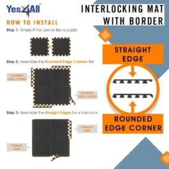 Yes4All Interlocking Exercise Foam Mats With Border, 12 Sq Ft, Black -Tile Nest Sales Store d0e29f4e 910f 4927 adfd acd27f5ba189 1.420e330222d0d5f411cba5ca34149f07 1800x1800