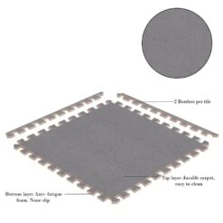 24" X 24" Gray Foam Mat Interlocking Floor Tiles With EVA Foam Padding For Exercise, Playroom, Garage, Basement Flooring 9 24" X 24" Gray Foam Mat Interlocking Floor Tiles With EVA Foam Padding For Exercise, Playroom, Garage, Basement Flooring -Tile Nest Sales Store d0ee6bdfc6561e21ef4d760f4145cbed 1800x1800