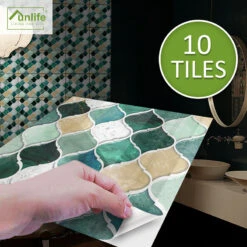 Goory Moroccan Style Self-adhesive Tile Wall Floor Sticker Bathroom Kitchen Decor