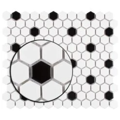 Merola Tile Metro Hex Matte White With Black Dot 10-1/4"x11-7/8" X 6mm Porcelain Mosaic Tile (8.65 Sq. Ft. / Case) -Tile Nest Sales Store d866264fed1eecda63ea811cbe6f4224 66d647ed 8541 4f97 8daf f1f11ddf464c 1800x1800