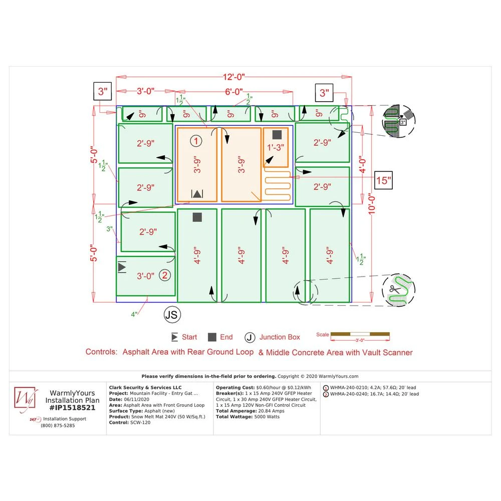 WarmlyYours 2 Ft. X 10 Ft. 120-Volt Radiant Snow Melting Mat With Wi-Fi Control (Covers 20 Sq. Ft.) 5 WarmlyYours 2 Ft. X 10 Ft. 120-Volt Radiant Snow Melting Mat With Wi-Fi Control (Covers 20 Sq. Ft.) - Image 5