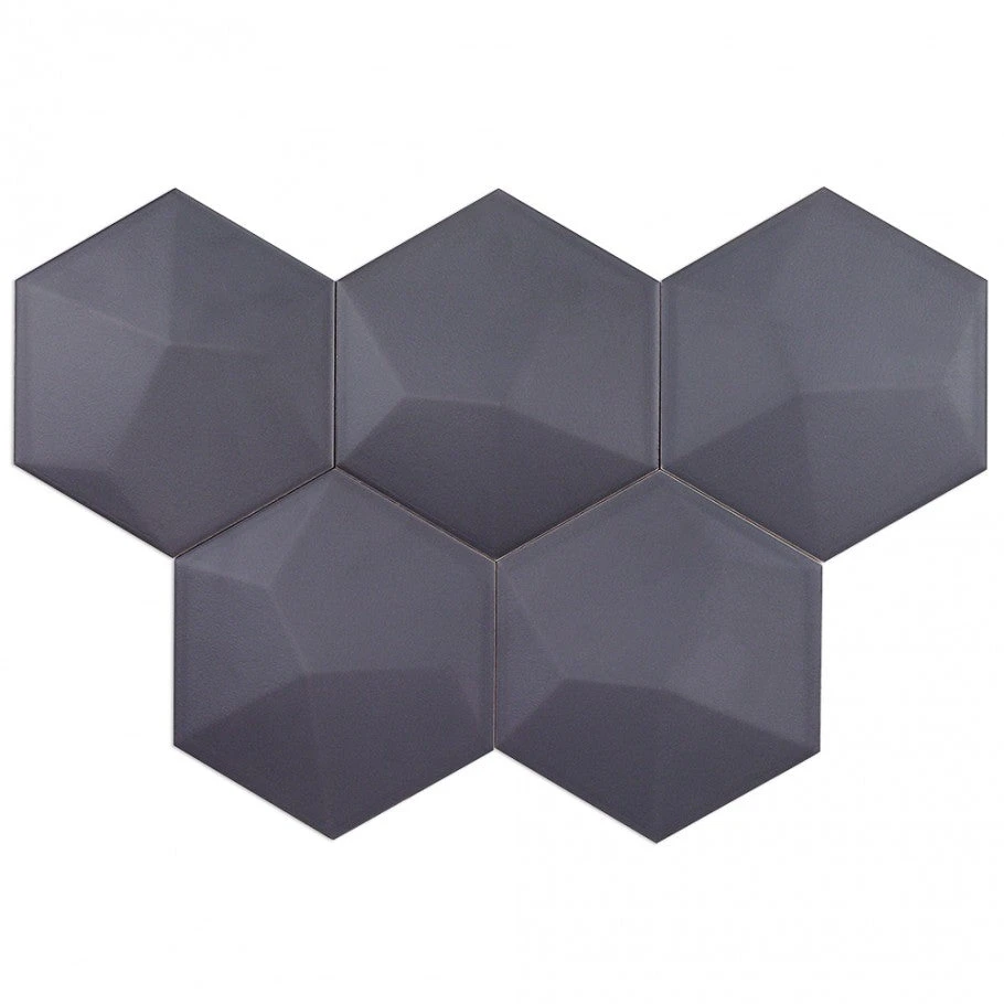 Magen 3D-Hex Dark Gray Matte Ceramic Hexagon Tile 5 Magen 3D-Hex Dark Gray Matte Ceramic Hexagon Tile - Image 5