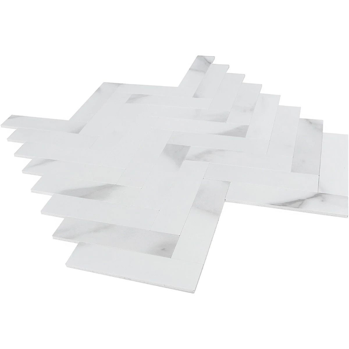 Bond Tile Easy Luxe Herringbone Calacatta 10.31 In. X 10.31 In. SPC Peel And Stick Tile (0.73 Sq. Ft. / Sheet) 6 Bond Tile Easy Luxe Herringbone Calacatta 10.31 In. X 10.31 In. SPC Peel And Stick Tile (0.73 Sq. Ft. / Sheet) - Image 6