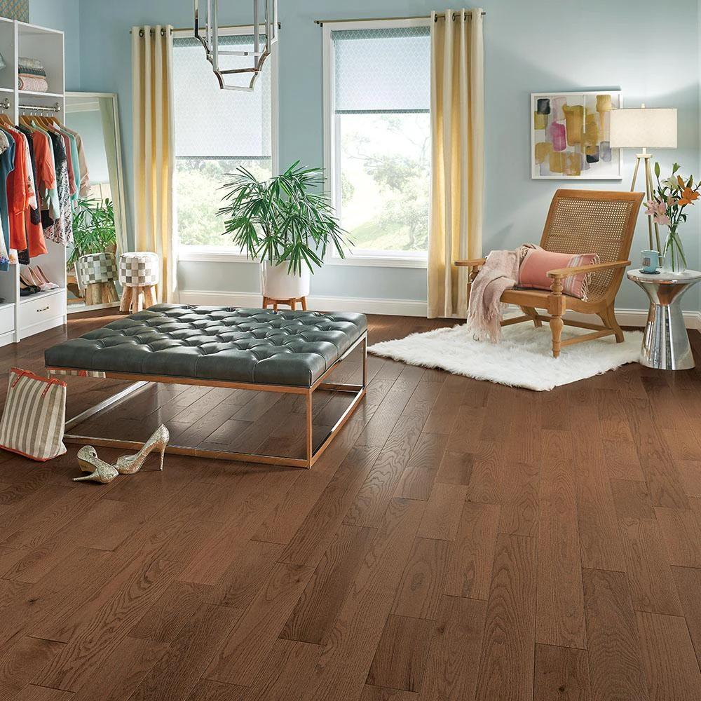 Bruce Revolutionary Rustics Oak Oakleaf Brown 3/4 In. T X 5 In. W X Varying L Solid Hardwood Flooring (23.5 Sq.ft./case) 2 Bruce Revolutionary Rustics Oak Oakleaf Brown 3/4 In. T X 5 In. W X Varying L Solid Hardwood Flooring (23.5 Sq.ft./case) - Image 2