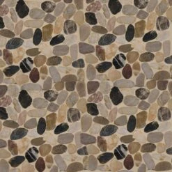 MSI Mix River Rock 12 In. X 12 In. X 10 Mm Textured Marble Mesh-Mounted Mosaic Tile (10 Sq. Ft. / Case)