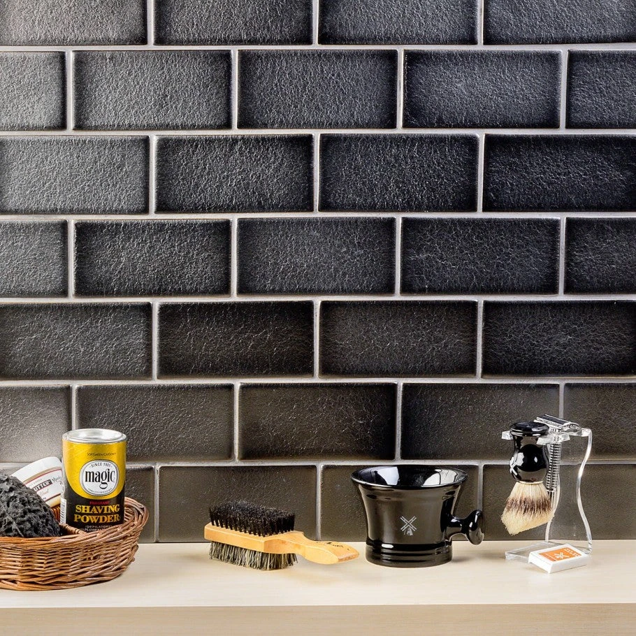 Divine Gunmetal 3 In. X 6 In. Polished Ceramic Subway Tile (32 Pieces, 4 Sq. Ft. / Case) 2 Divine Gunmetal 3 In. X 6 In. Polished Ceramic Subway Tile (32 Pieces, 4 Sq. Ft. / Case) - Image 2