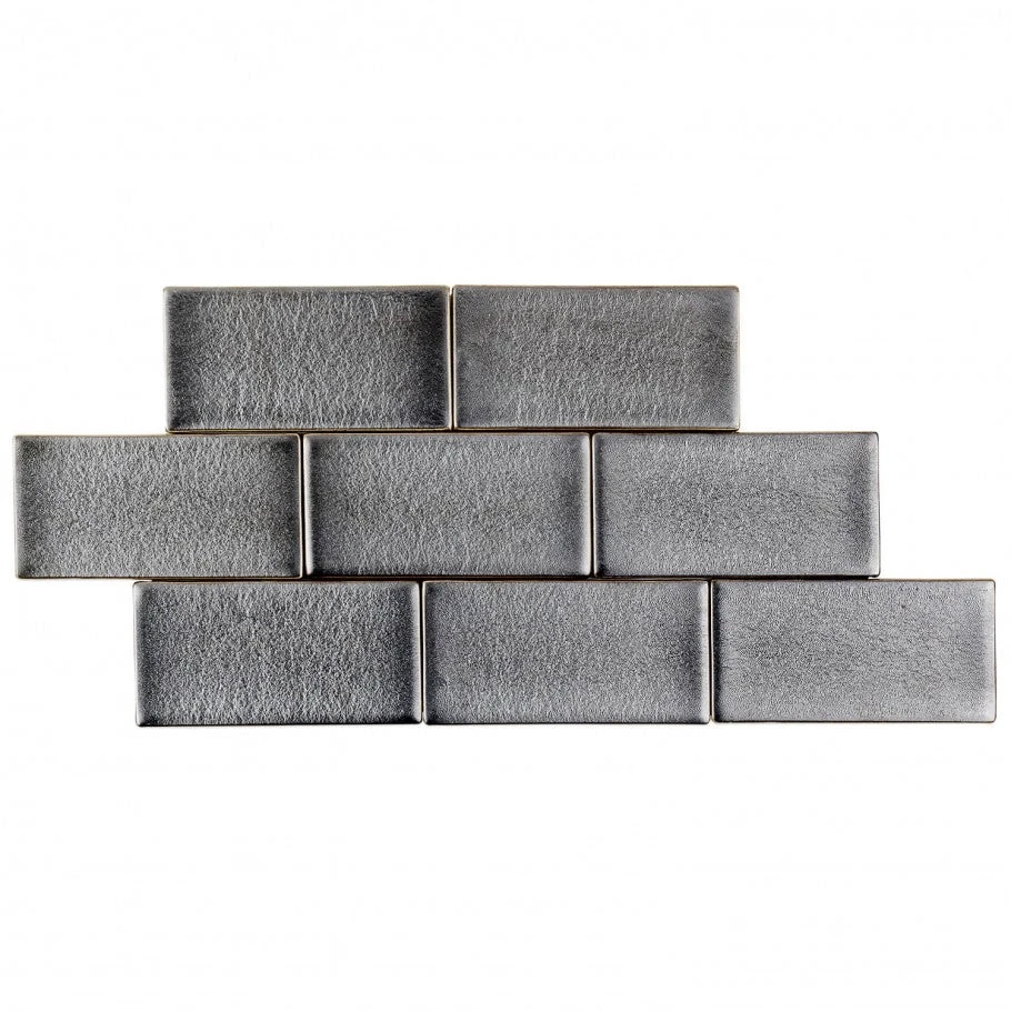 Divine Gunmetal 3 In. X 6 In. Polished Ceramic Subway Tile (32 Pieces, 4 Sq. Ft. / Case) 3 Divine Gunmetal 3 In. X 6 In. Polished Ceramic Subway Tile (32 Pieces, 4 Sq. Ft. / Case) - Image 3